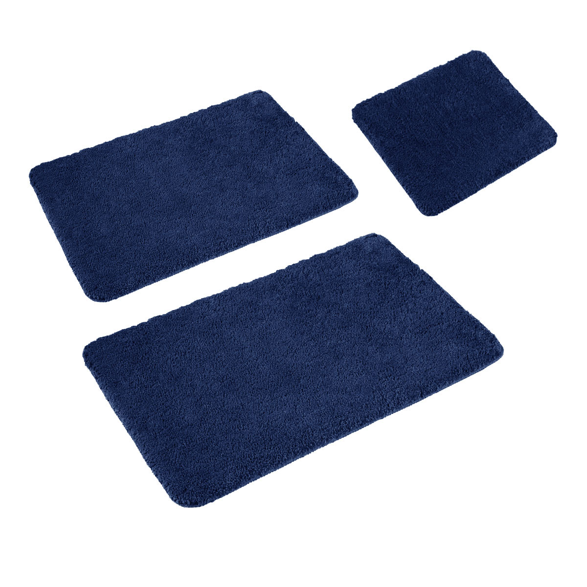 V442-ATX-BATHM-3PCESLEIM-STATEBLUE-SH-206241-00 Sleim Set of 3 Bath Mat Set Navy (Also Known as State Blue) - Image 1