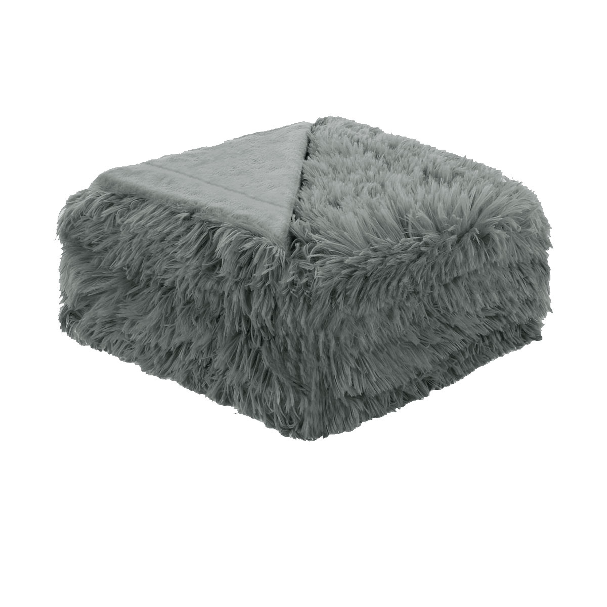 V442-ATX-BLANKET-SHAGGY-GREY-QS-202503121030-00 Hotel Living Soft Shaggy Long Hair Blanket Queen Grey - Image 1