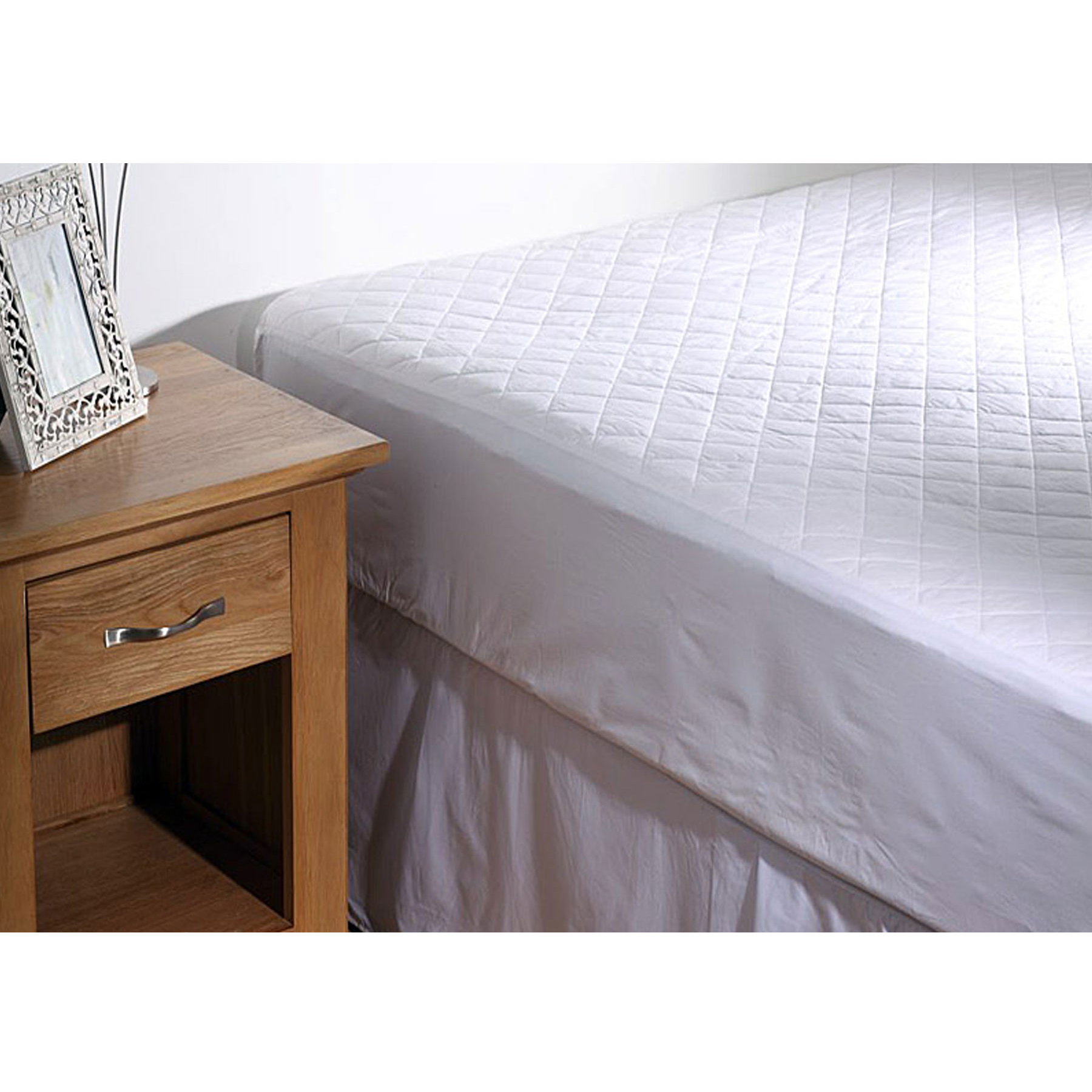 V442-ATX-MATTRESSP-35CMCOTTON-WHITE-KI-79384-00 Georges Fine Linens 100% COTTON Quilted Mattress Protector 35cm Wall KING - Image 1