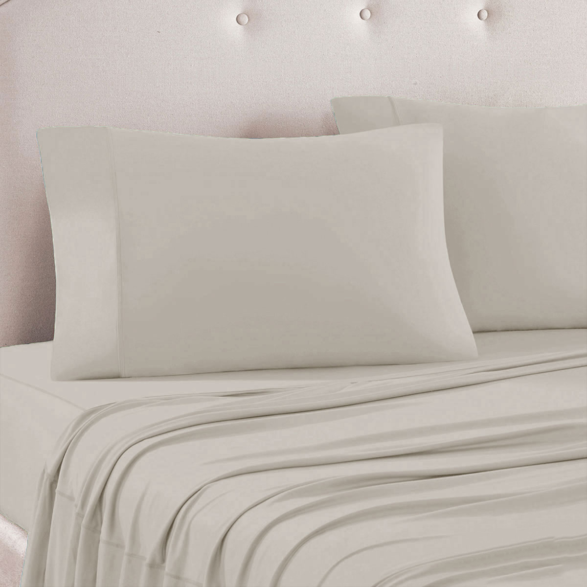 V442-ATX-SHEETS-24MICROFBER-TAUPE-QS-173797-00 Art Terrace Microfiber Sheet Set Queen 33cm Wall Taupe - Image 1