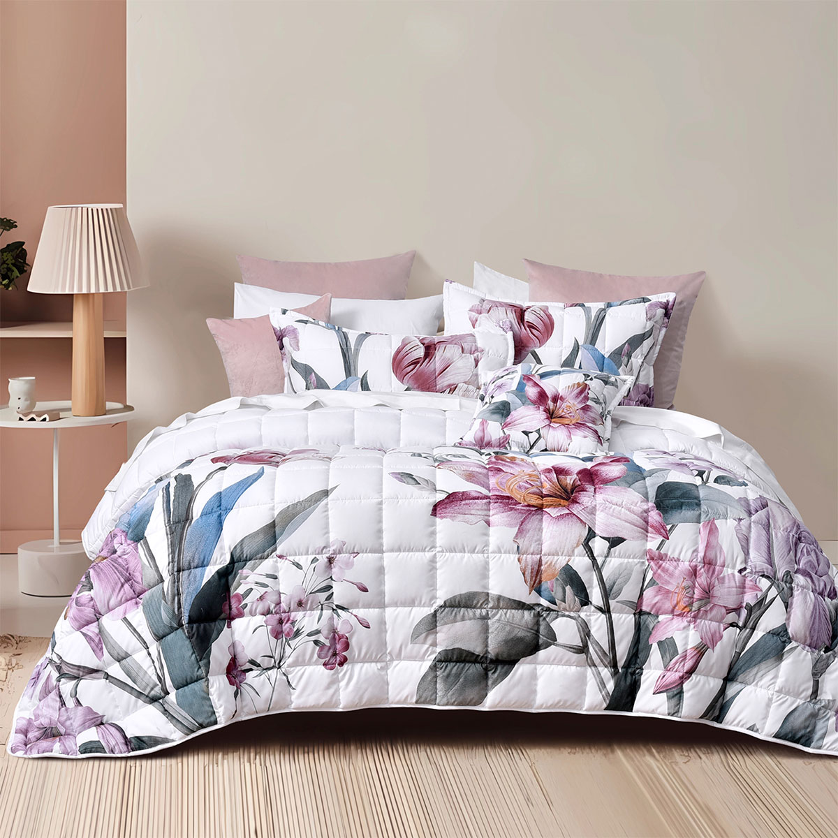V442-BCA-BEDSPREAD-CARMELA-WHITE-KI-158718-00 Bianca Carmela White Polyester Bedspread Set King - Image 1