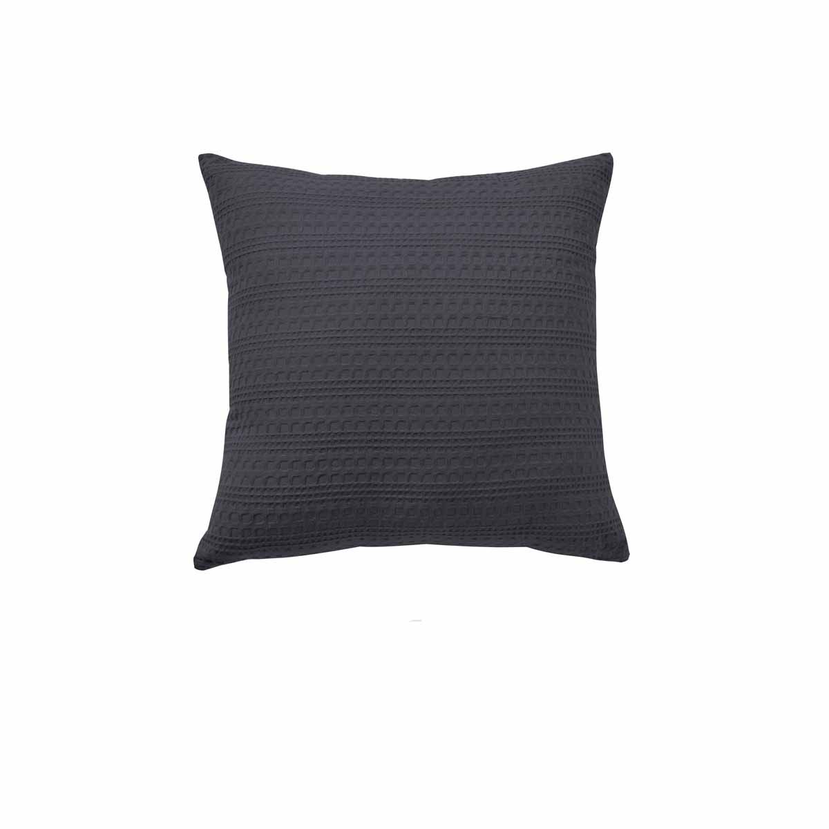 V442-BCA-CUSHION-KAHLANI-CHARCOAL-SQ-202505231012-00 Bianca Kahlani Charcoal Waffle Square Filled Cushion 43 x 43cm - Image 1