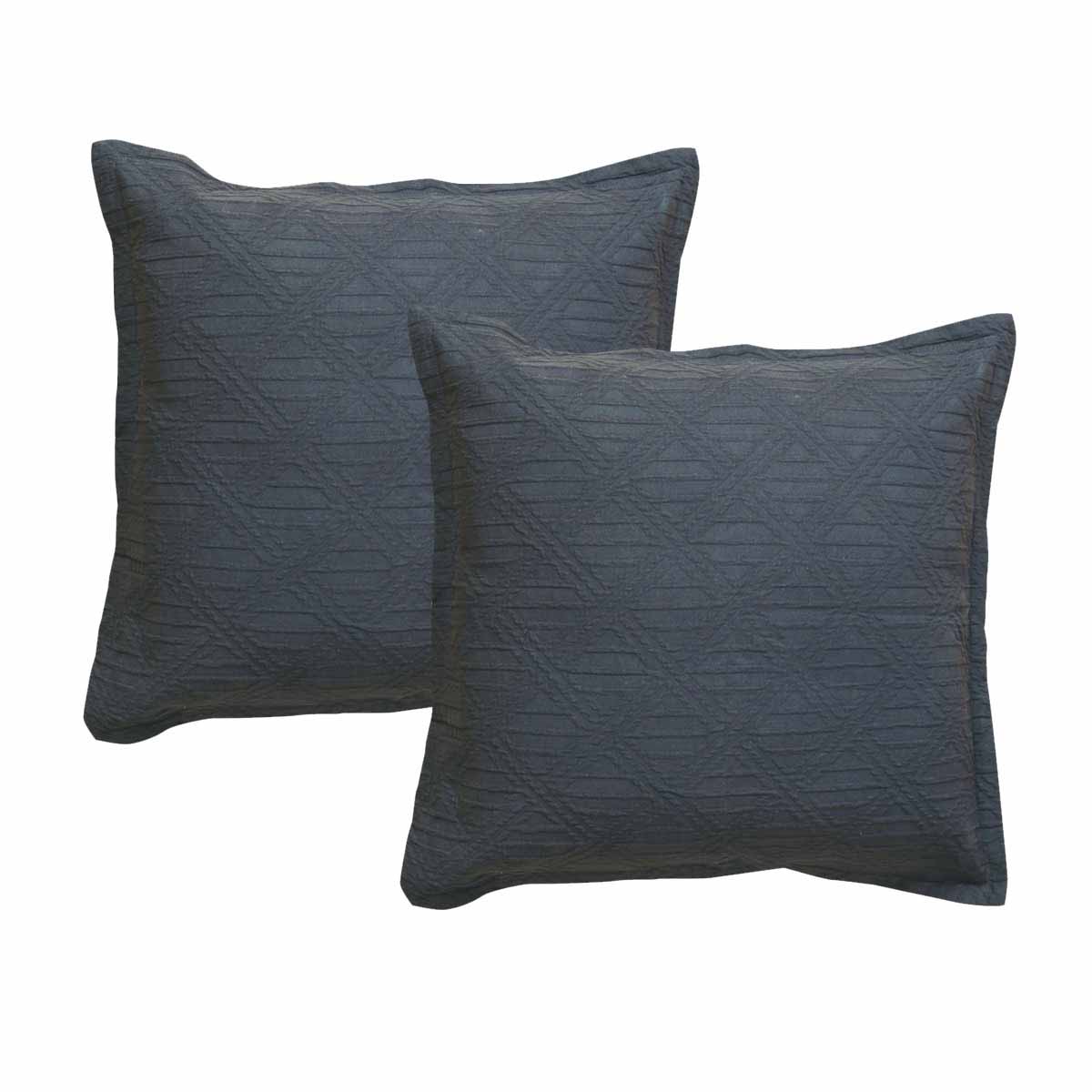 V442-BCA-PILLOWC-HALLSTON-CHARCOAL-EU-202505231021-00 Bianca Pair of Hallston Charcoal European Pillowcases 65 x 65cm - Image 1