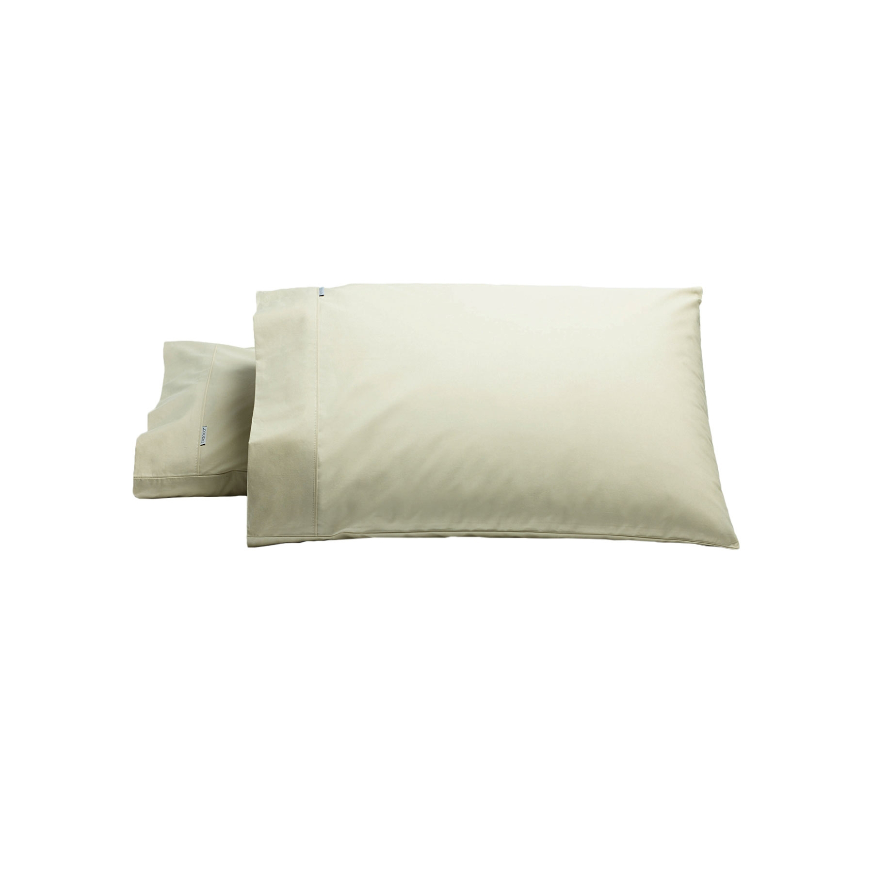V442-BCA-PILLOWC-HESTON-STONE-ST-204566-00 Bianca Pair of Heston Cotton Percale Standard Pillowcases Stone - Image 1