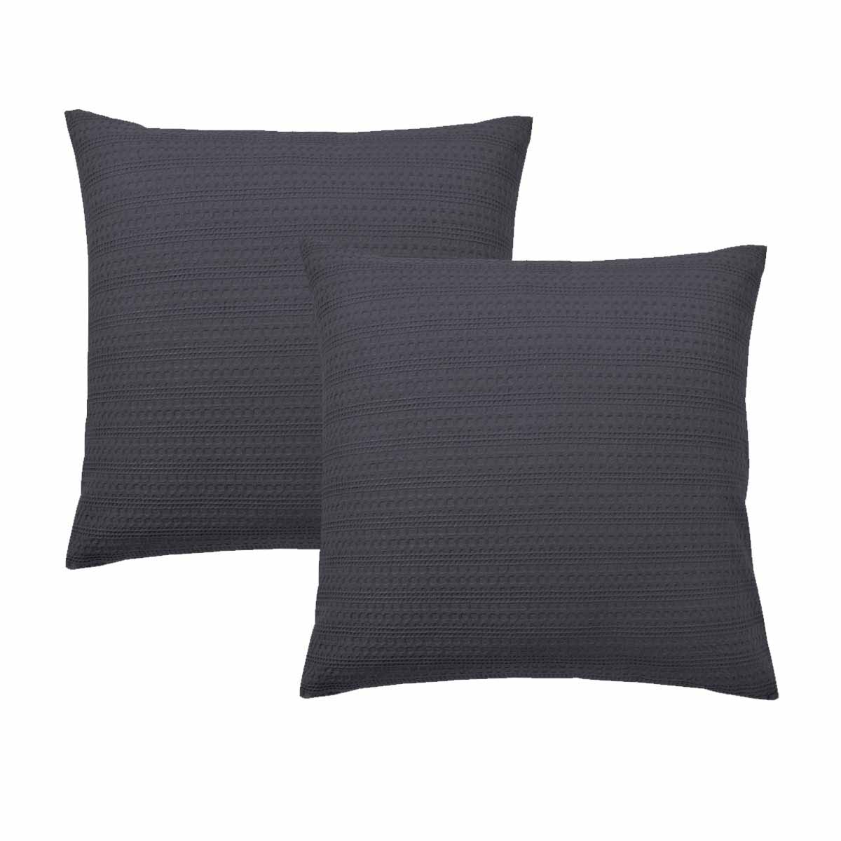 V442-BCA-PILLOWC-KAHLANI-CHARCOAL-EU-202505231012-00 Bianca Pair of Kahlani Charcoal European Pillowcases 65 x 65cm - Image 1