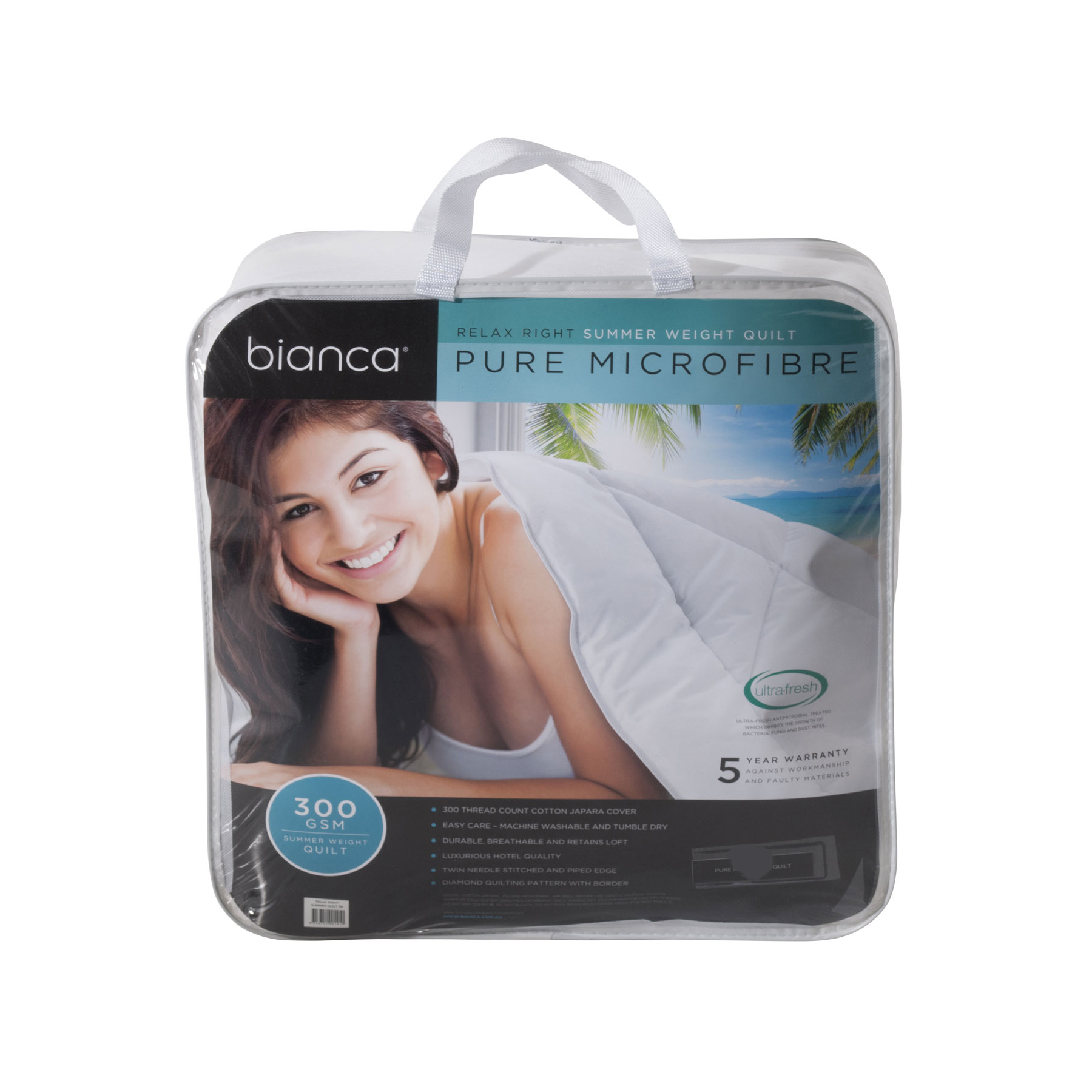 V442-BCA-QUILT-300MICROFIBRE-WHITE-QS-202951-00 Bianca 300GSM Relax Right Summer Microfibre Quilt Queen - Image 1