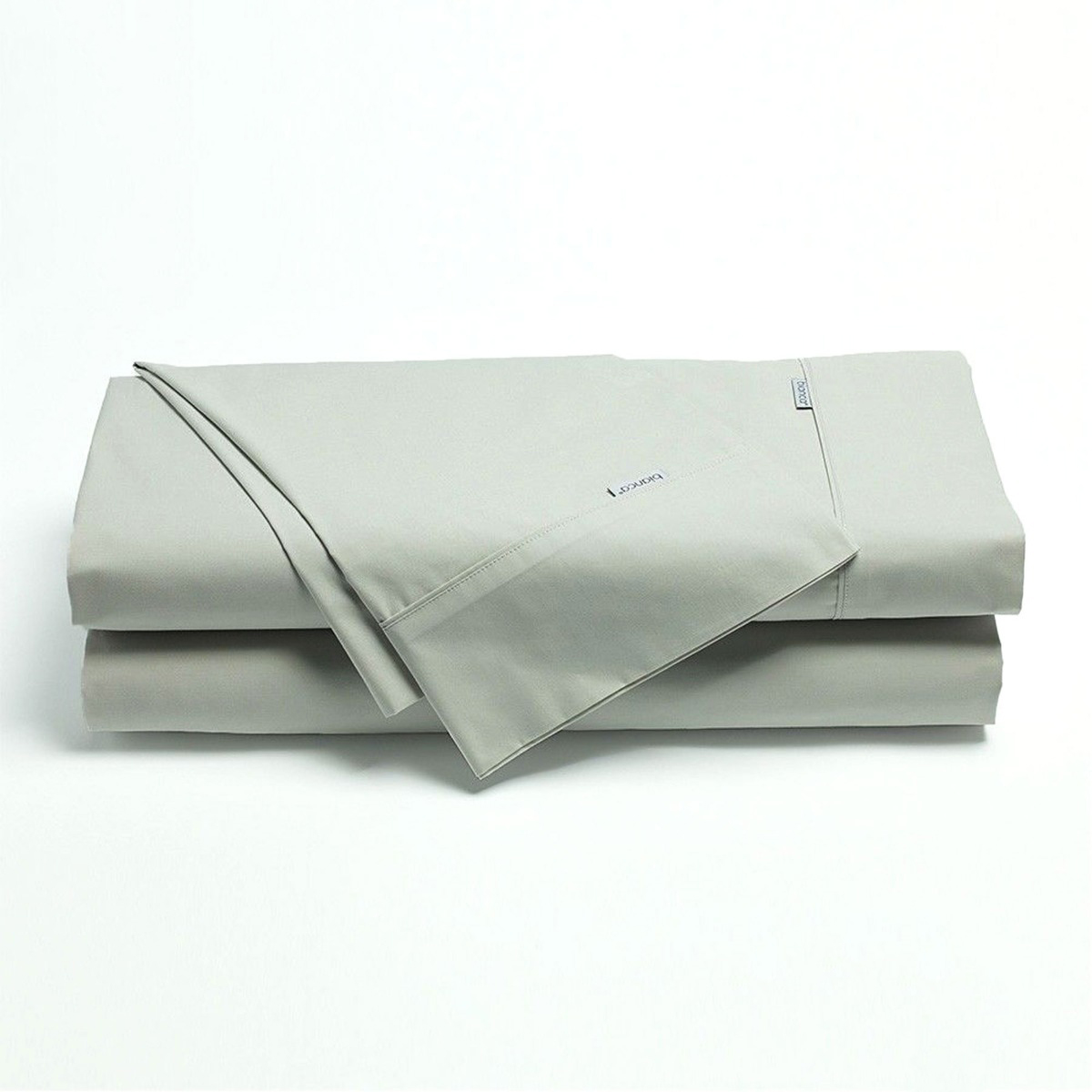 V442-BCA-SHEETS-HESTON-SILVER-DS-202502260953-00 Bianca Heston Cotton Percale Sheet Set Silver Double - Image 1