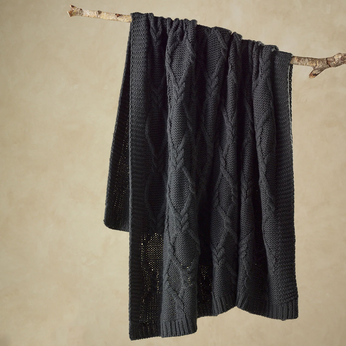 V442-BCA-THROW-JOHNSON-CHARCOAL-RE-202729-00 Bianca Johnson Knitted Throw Rug 130 x 160 cm Charcoal - Image 1