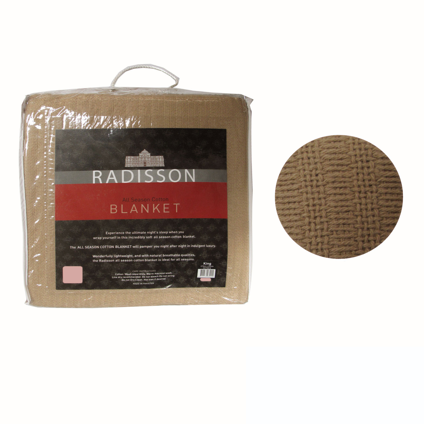 V442-GHT-BLANKET-RADISSONCOTTON-LATTE-SB-104326-00 Radisson All Season Cotton Blanket Latte SINGLE - Image 1