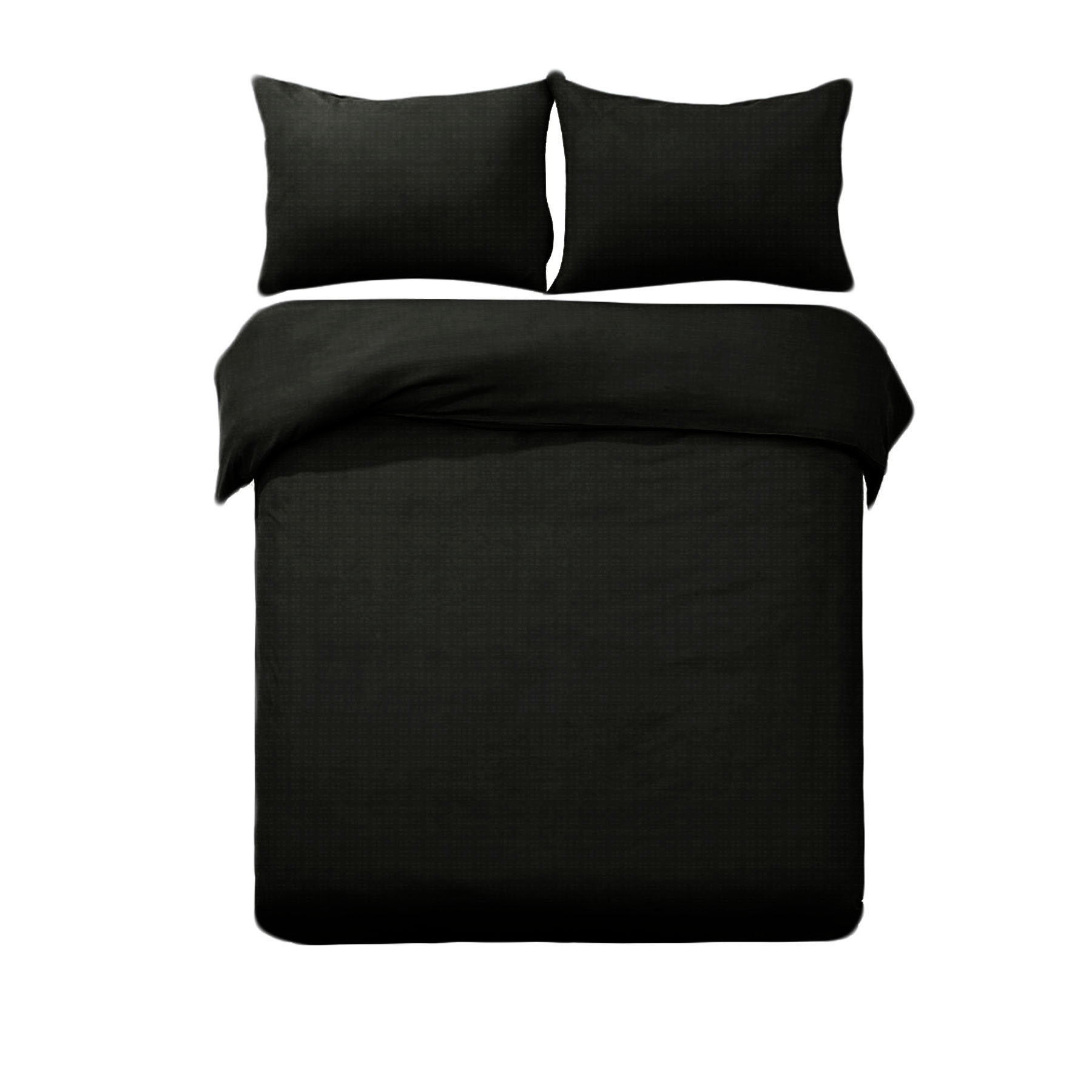 V442-GHT-QUILTCS-DENVEREMBOSSED-BLACK-KI-104344-00 Designer Selection Denver Embossed Quilt Cover Set Black King - Image 1