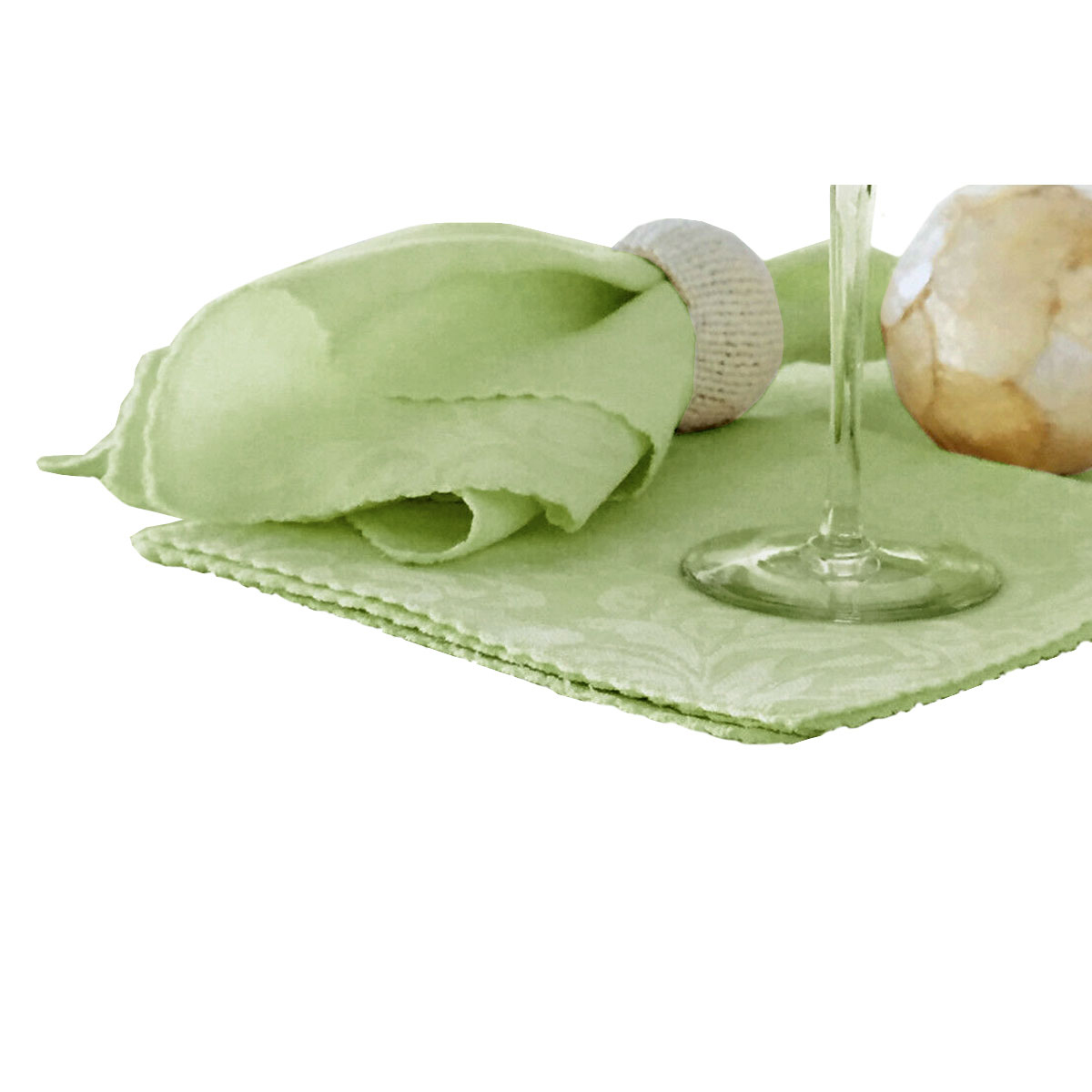 V442-GNA-MISC-DAMASKSETOF6NPKINS-SEACREST-SQ-141590-00 Set of 6 Damask Embossed Polyester Cotton Napkins Seacrest 40 x 40cm - Image 1