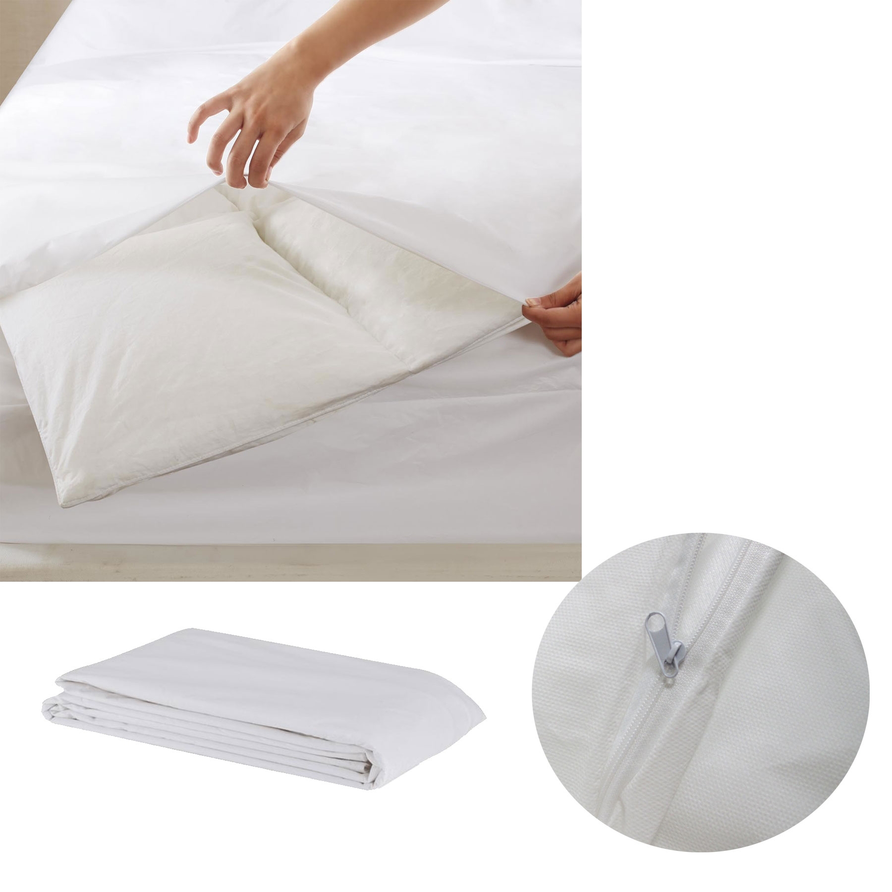 V442-GNA-MISC-QUILTPROTECTOR-WHITE-SB-117477-00 Stain/ Water Resistant Quilt Protector Single - Image 1