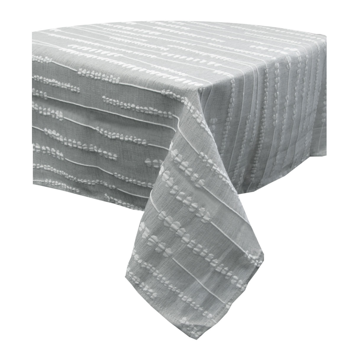 V442-GNA-TABLEC-PERLINE270-GREY-RE-141582-00 Perline Grey Jacquard Polyester Tablecloth 160 x 270cm - Image 1