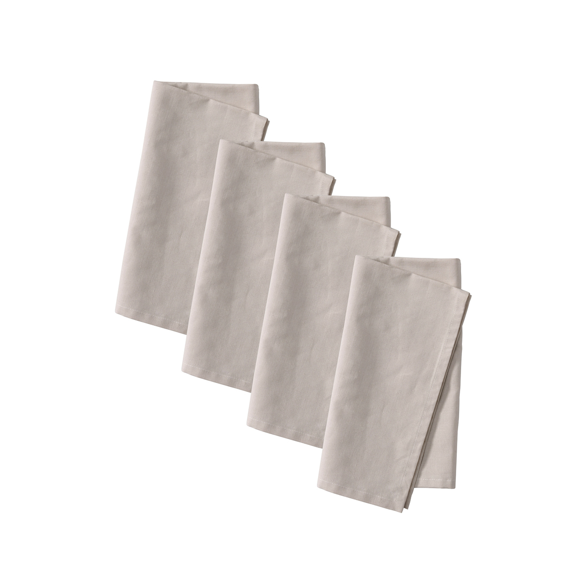 V442-HIN-MISC-SETOF4LCOTTONNAPKINS-NATURAL-SQ-202798-00 Vintage Design Homewares Set of 4 Washed Linen Cotton Square Napkins Natural 50cm x 50cm - Image 1
