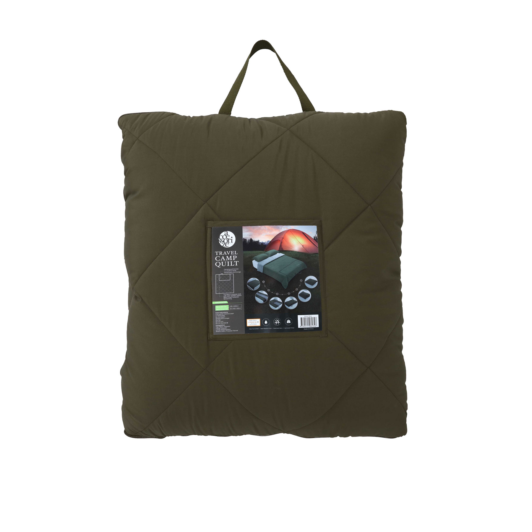 V442-HIN-QUILT-CAMP-GREEN-RE-82309-00 Accessorize Camp Quilt Green - Image 1