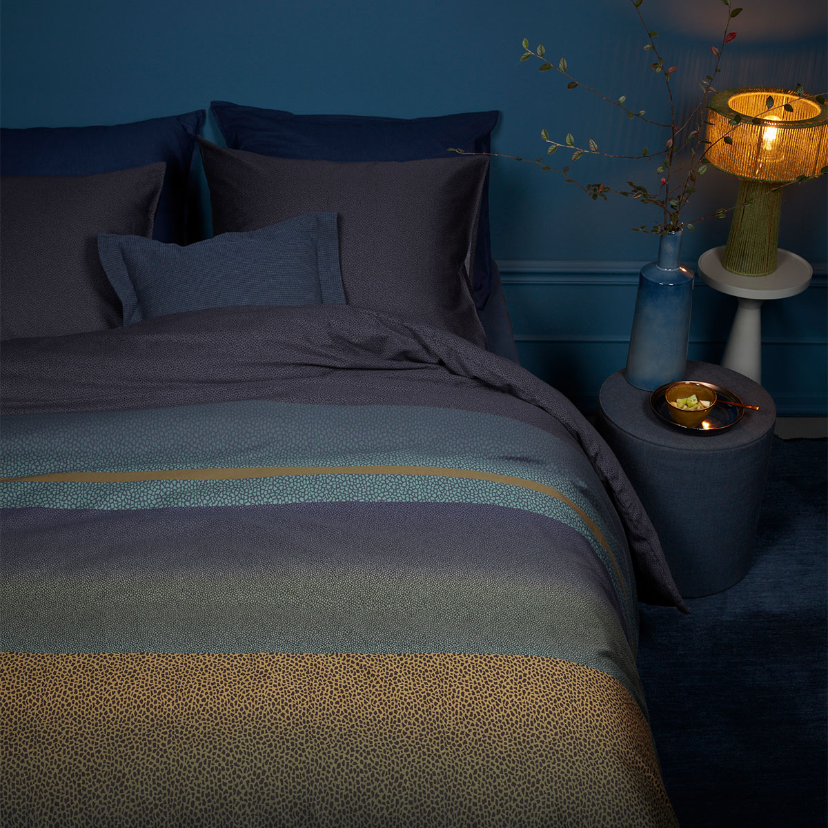 V442-HIN-QUILTCS-LENNY-BLUE-KI-202503030936-00 Bedding House Lenny Blue Cotton Quilt Cover Set King - Image 1