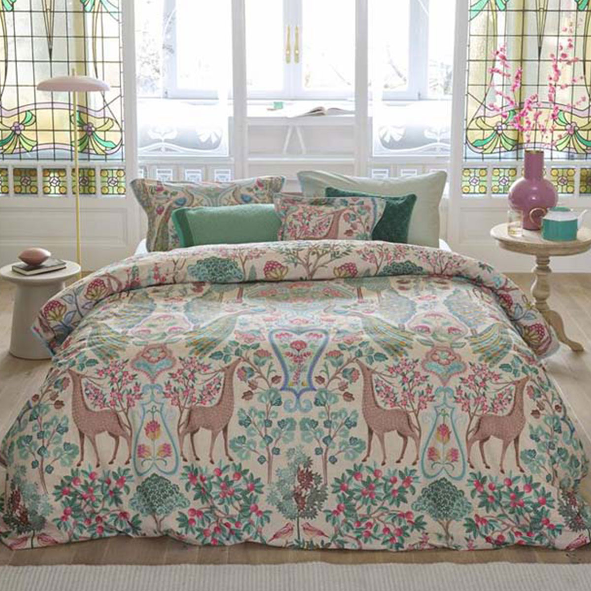 V442-HIN-QUILTCS-PAVONI-OFFWHITE-QS-158449-00 PIP Studio Pavoni Off White Cotton Quilt Cover Set Queen - Image 1