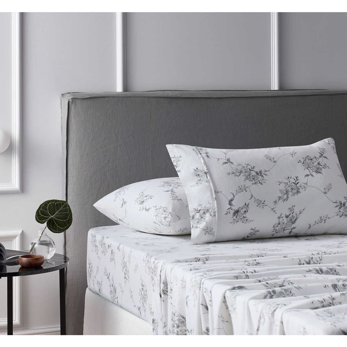 V442-HIN-SHEETS-COTTONFLANNEL-SYLVANROSE-SB-82685-00 Accessorize Cotton Flannelette Sheet Set Sylvan Rose Single - Image 1