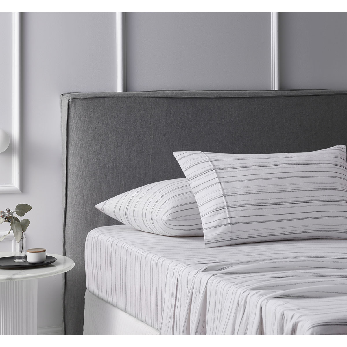 V442-HIN-SHEETS-COTTONFLANNEL-WEATHERSTRIPE-SB-82687-00 Accessorize Cotton Flannelette Sheet Set Weathered Stripe - Single - Image 1