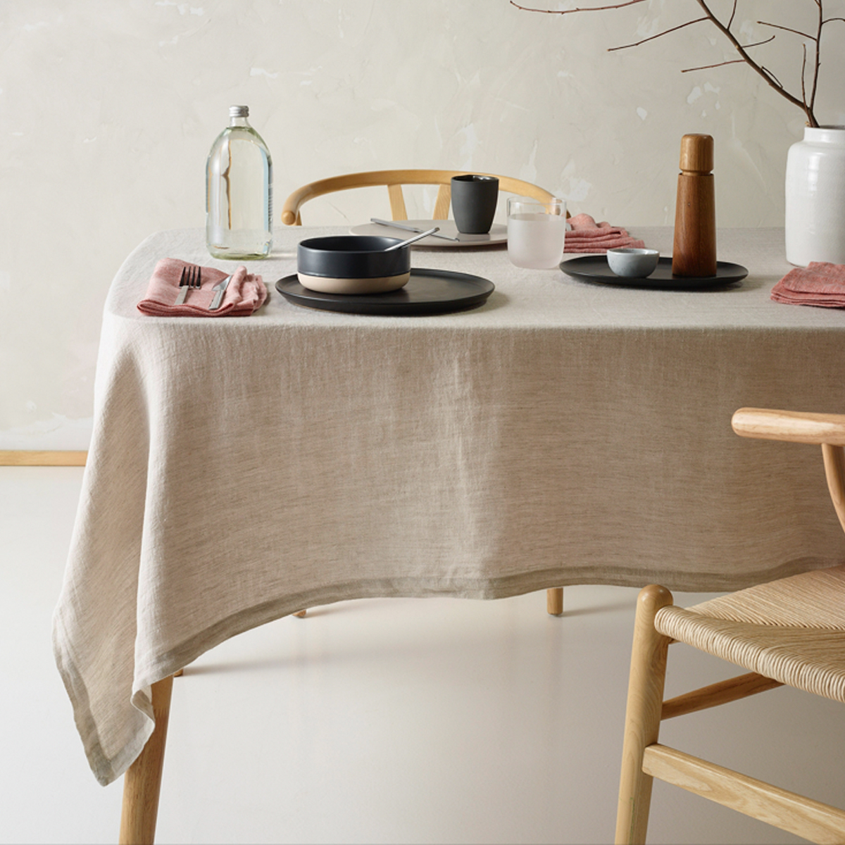 V442-HIN-TABLEC-HELMLINENC230CM-NATURAL-RE-202764-00 Vintage Design Homewares Helm Natural Washed Linen Cotton Tablecloth 150cm x 230cm - Image 1