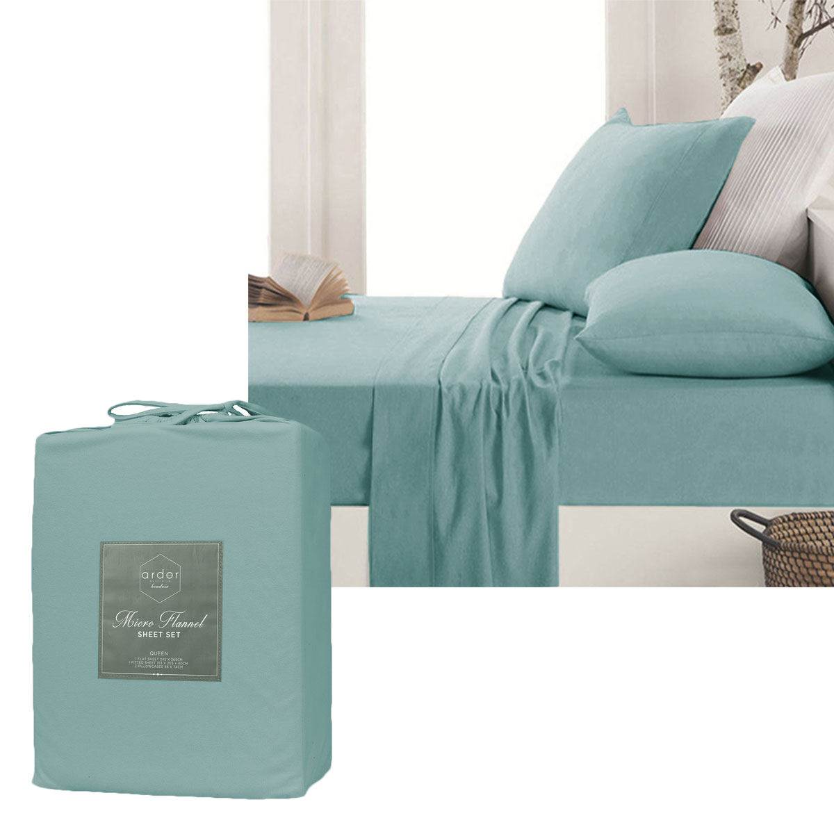 V442-INT-SHEETS-ARDORMICROFLANNEL-BLUE-SK-141461-00 Ardor Micro Flannel Sheet Set Blue Mega King - Image 1