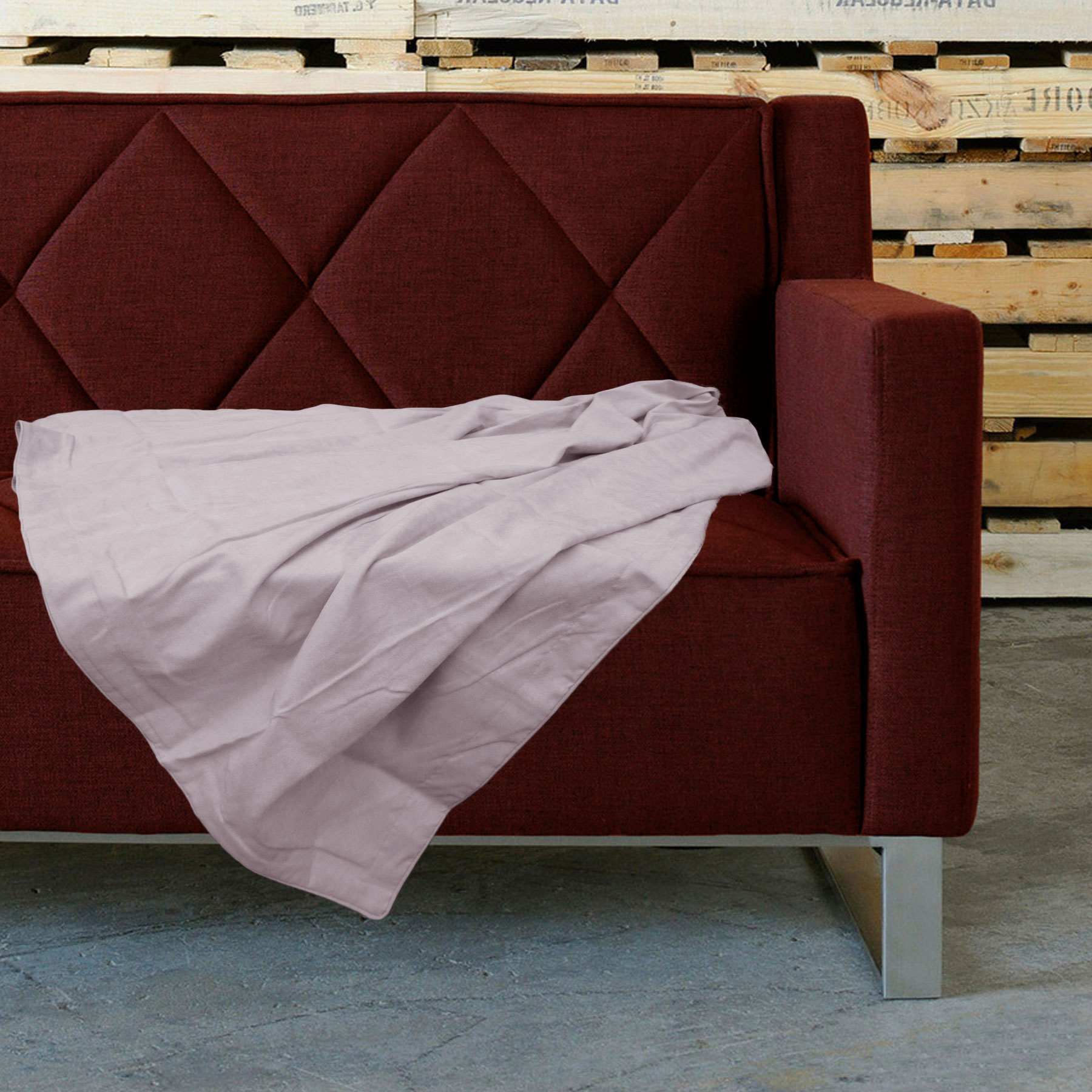 V442-INT-THROW-SUEDE-BLUSH-RE-141429-00 Retro Home Portsea Faux Suede Throw 140x170 cm Blush - Image 1