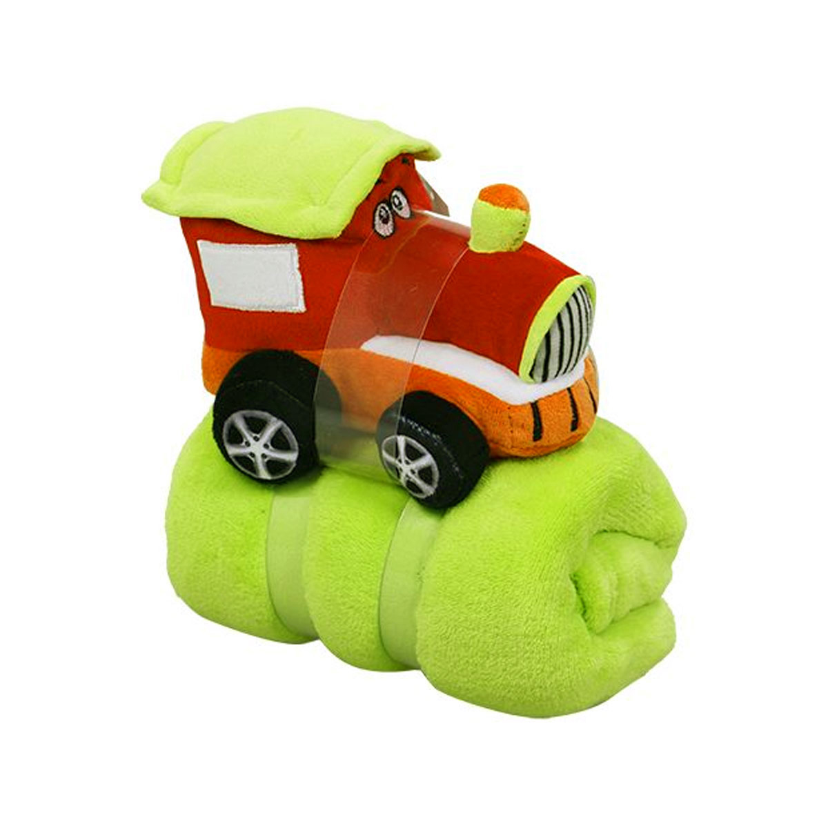 V442-JTC-THROW-BABYTRACTOR-RED-SH-145753-00 Baby Red Blanket with Toy Tractor - Image 1