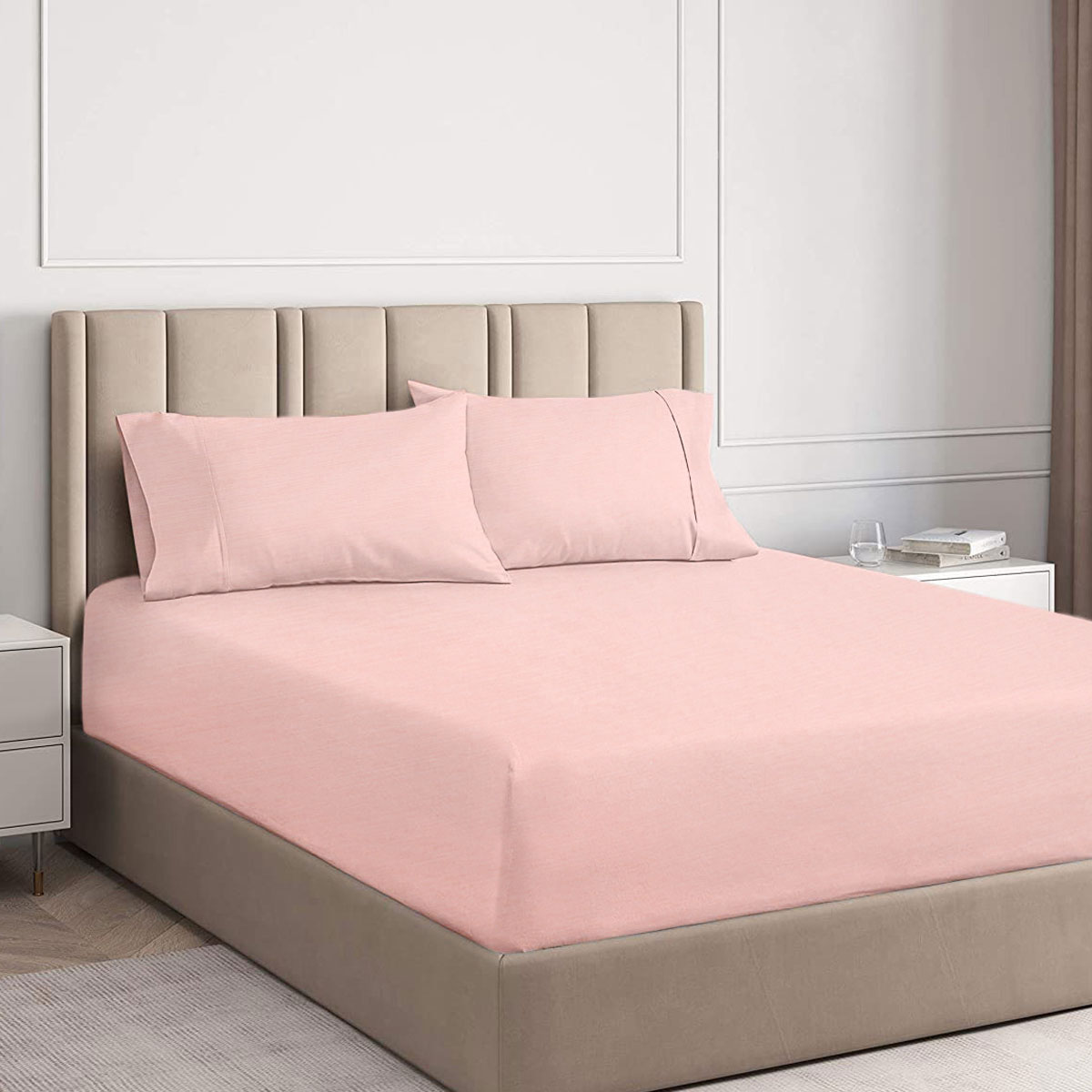 V442-KIT-FITTEDSS-2000COOLBAMBOO-TEAROSE-QS-202503241630-00 Ramesses Tea Rose 2000TC Cooling Bamboo Combo Set Queen - Image 1