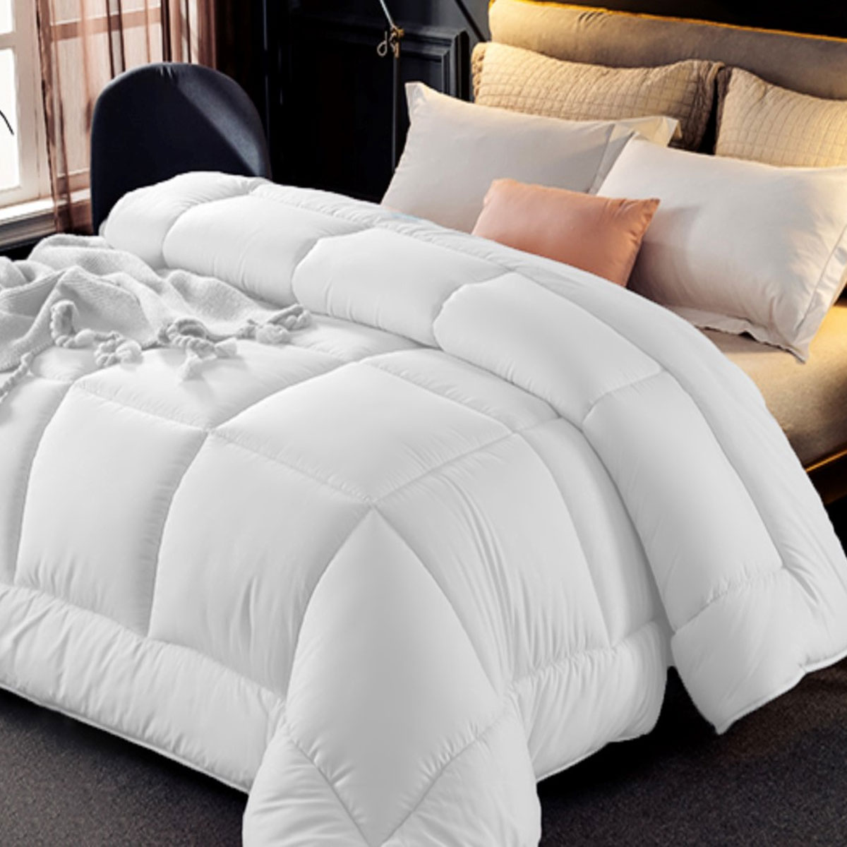 V442-KIT-QUILT-800GSMMICROFIBRE-WHITE-KI-173596-00 Ramesses 800GSM All Season Antibectiral Microfibre Quilt King - Image 1