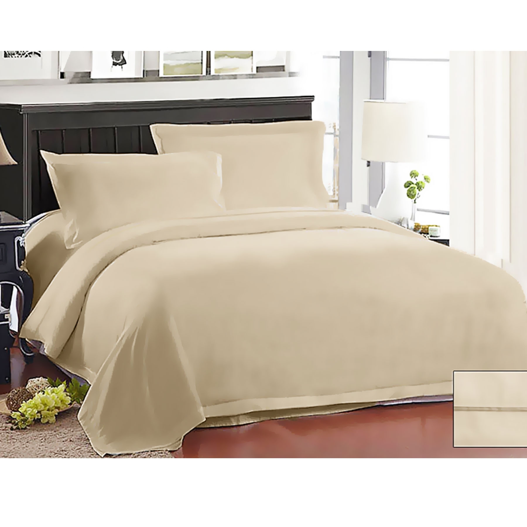 V442-KIT-QUILTCS-1000TCPIMACOTTON-LINEN-QS-146435-00 Ramesses 1000TC American Pima Cotton Quilt Cover Set Linen Queen - Image 1