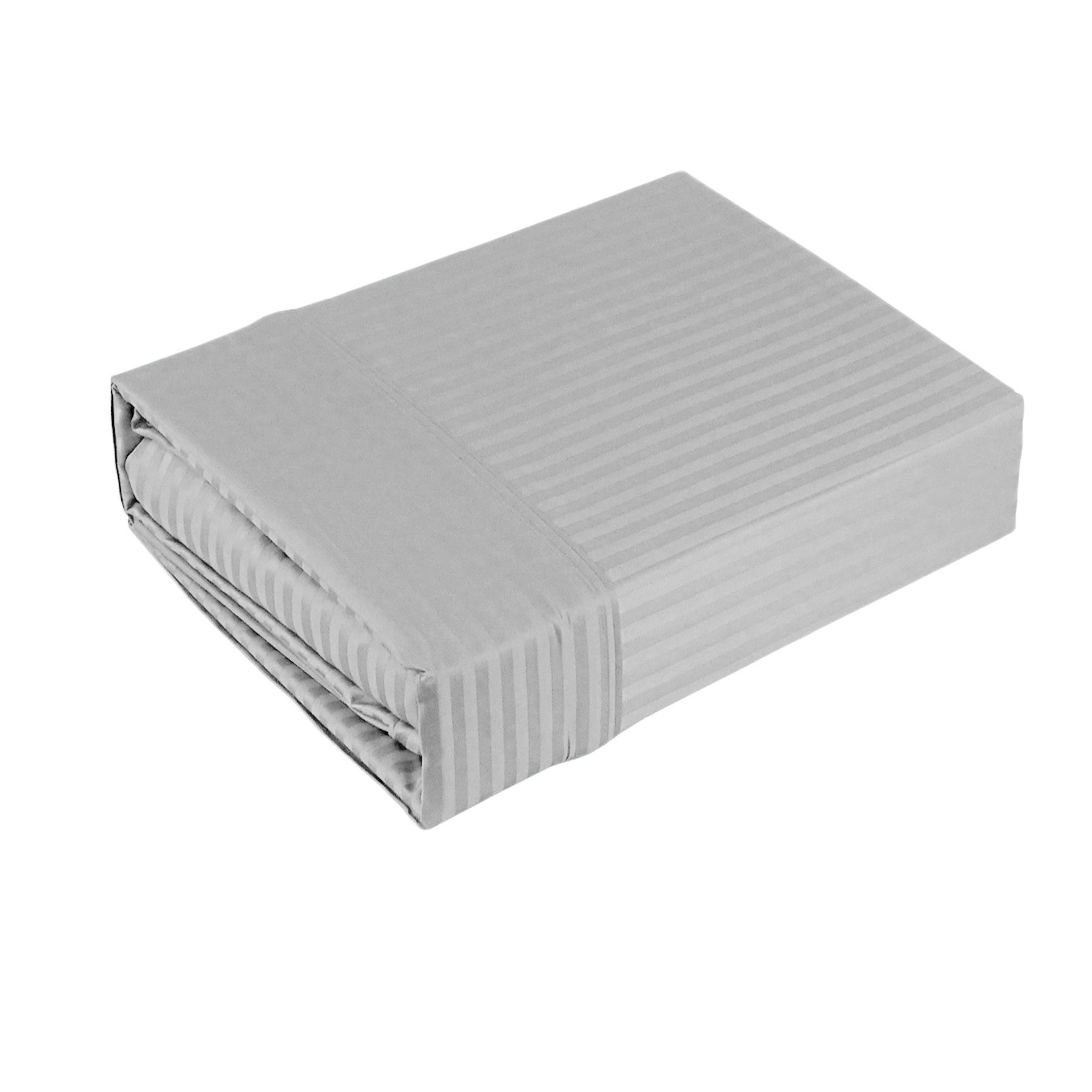 V442-KIT-SHEETS-PIMANARROWSTRIPE-SILVER-KI-202504030830-00 Ramesses 1000TC American Pima Cotton Narrow Stripe Sheet Set Silver King - Image 1