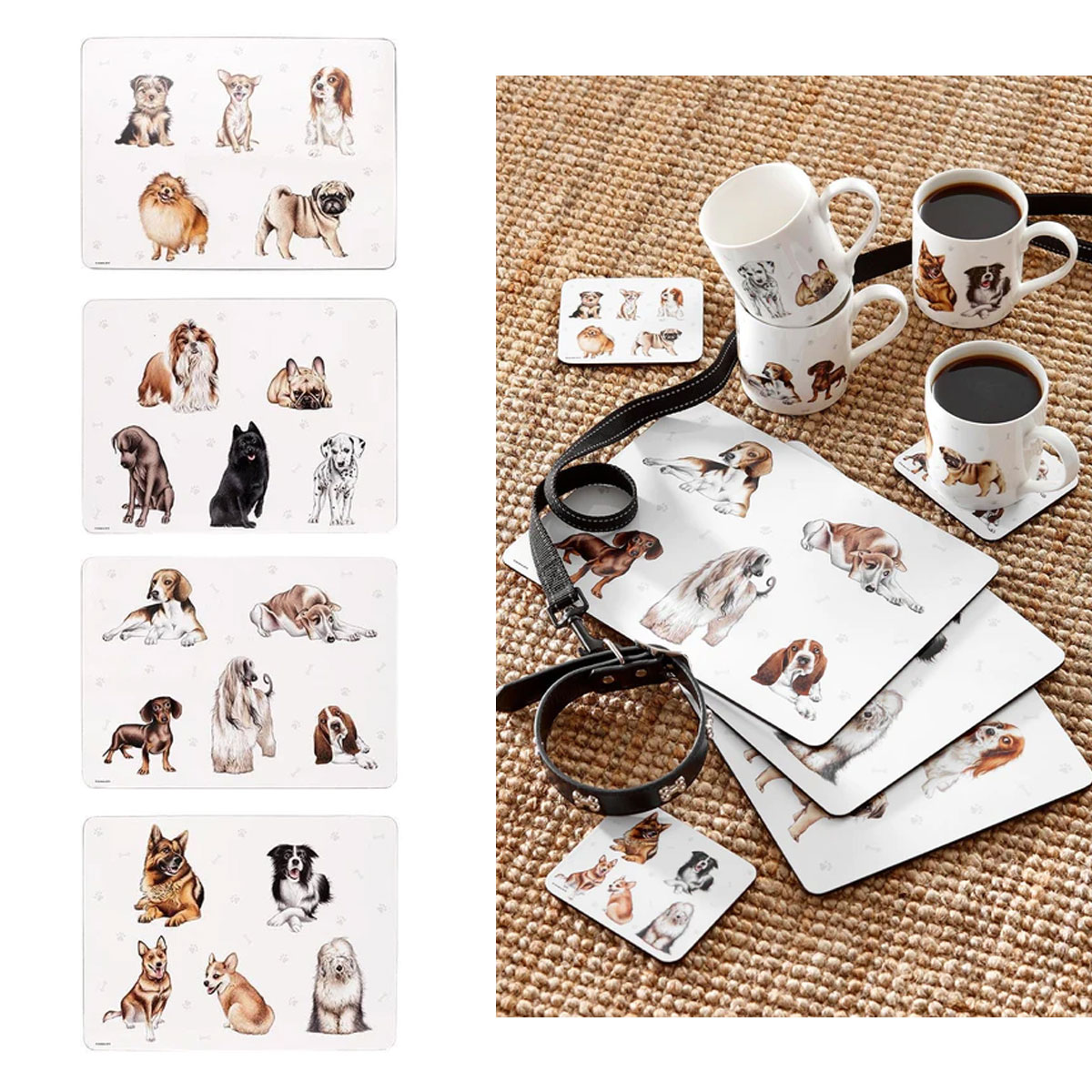 V442-LDE-TABLEPLACEMAT-KENNELCLUB-WHITE-RE-127438-00 Set of 4 Kennel Club Table Placemats 29x21x0.4 cm - Image 1