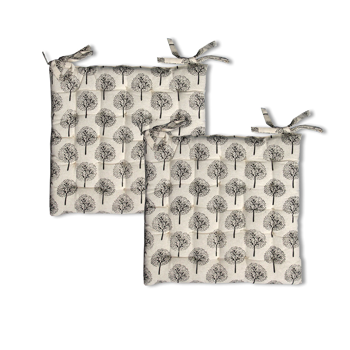 V442-LYL-CHAIRCU-SETOF2TREEOFLIFE-NATURAL-SQ-189794-00 Lylac Homewares Tree of Life Set of 2 Cotton Chair Pads Natural - Image 1