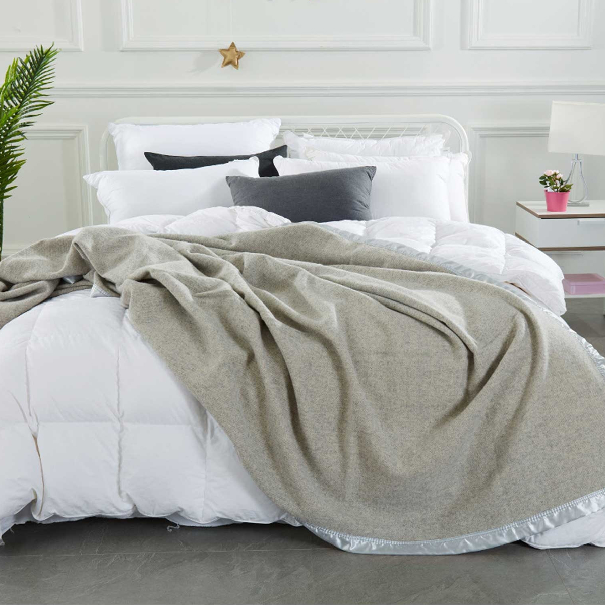 V442-MFL-BLANKET-MERINOWOOL-STEELGREY-KI-202503241641-00 Alastairs Australian Merino Wool Blanket Steel Grey - King - Image 1