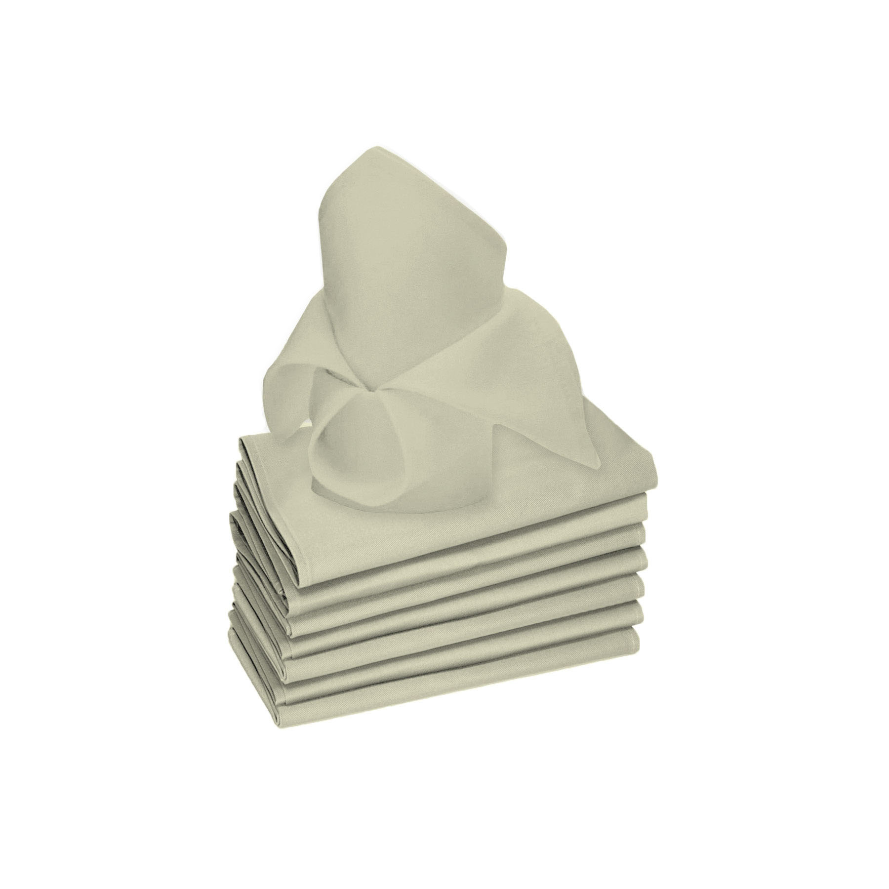 V442-RAN-MISC-LOLLIPOP8NAPKINS-LIGHTGREY-SQ-77563-00 Rans Set of 8 Lollipop Cotton Napkins - Light Grey/ Oatmeal - Image 1