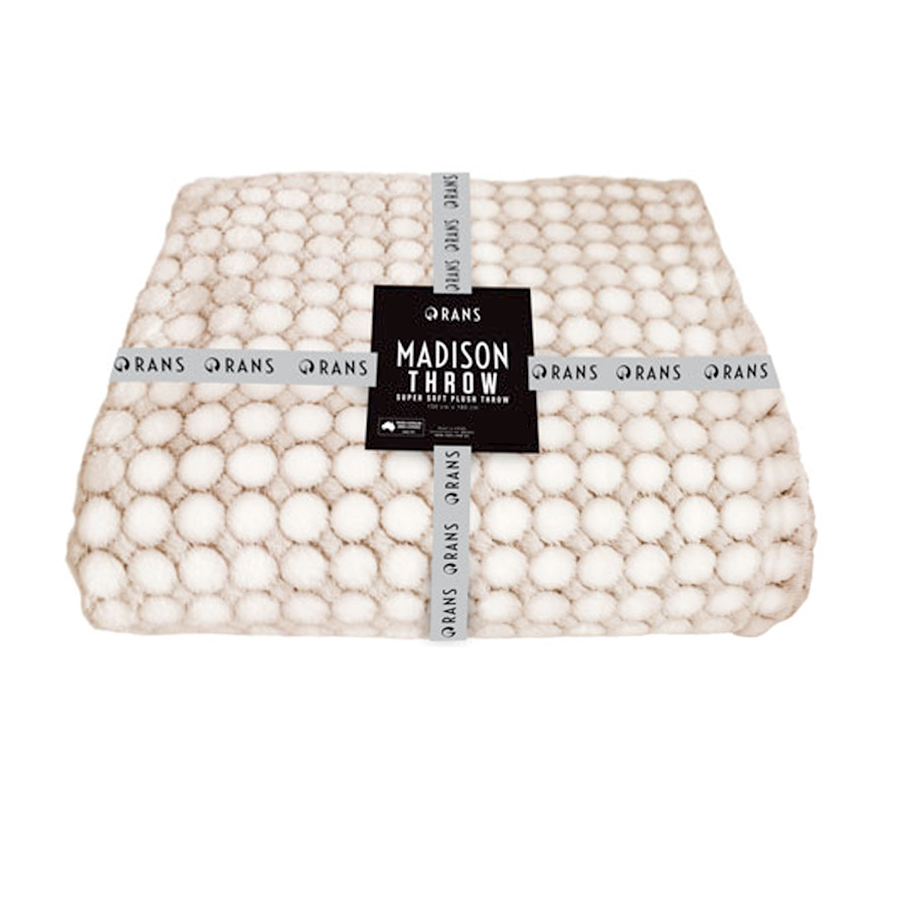 V442-RAN-THROW-MADISON-LINEN-RE-77475-00 Rans Madison Plush Throw - Linen - Image 1