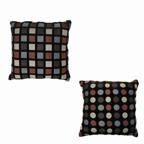 V442-RAP-CUSHION-TURVY-BLACK-SQ-208792-00 Rapee Turvy Filled Cushion 43 cm x 43 cm - Image 1