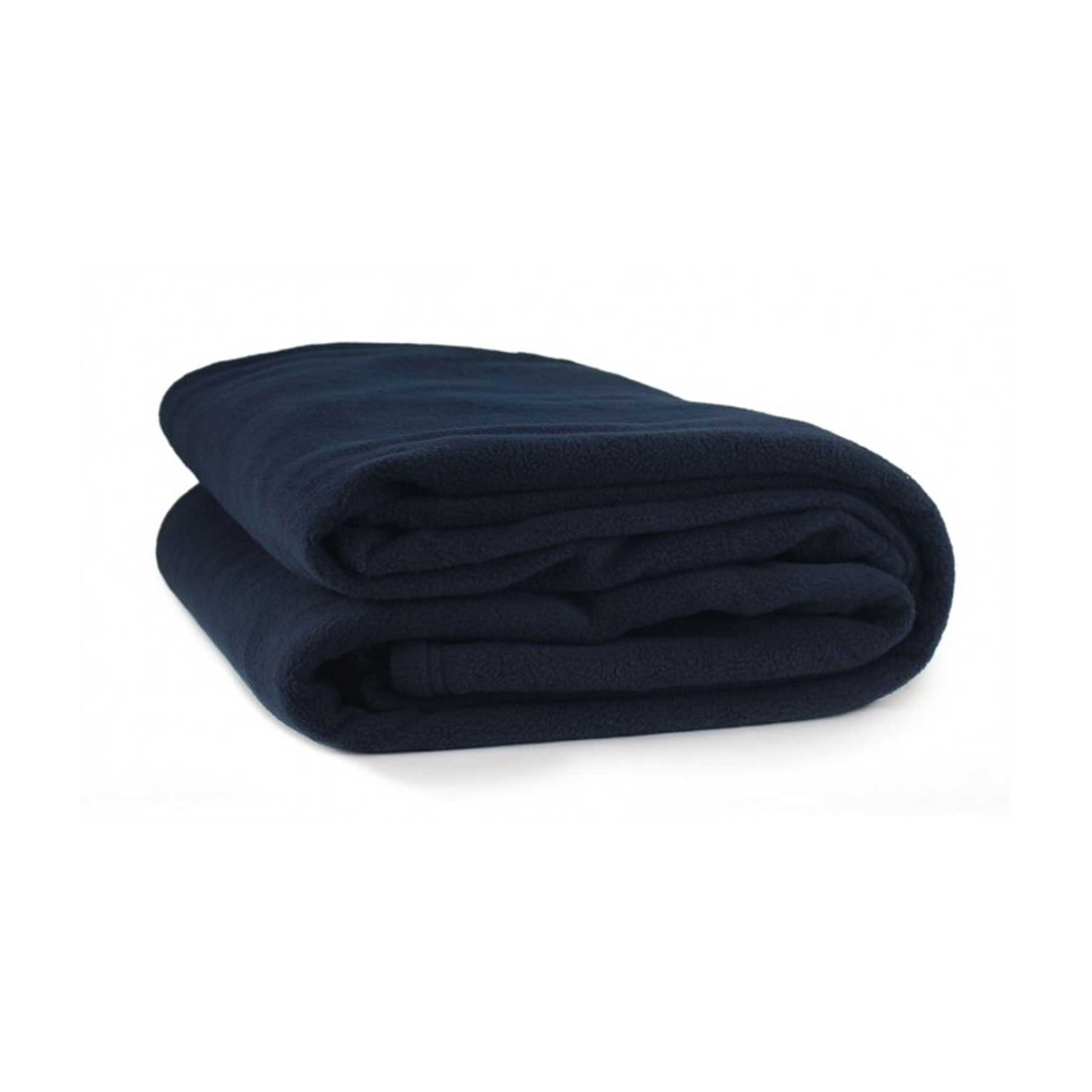 V442-WAM-BLANKET-POLARFLEECE-NAVY-SB-204902-00 Jason Polar Fleece Blanket Navy - Single - Image 1