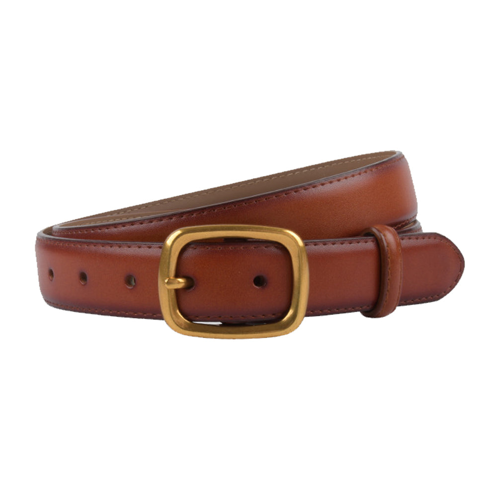 V462-FB-83-02-96522-00 Classic Leather Belts for Women, Joyreap Genuine Leather Womens Belts with Gold Buckle (Brown) - Image 1