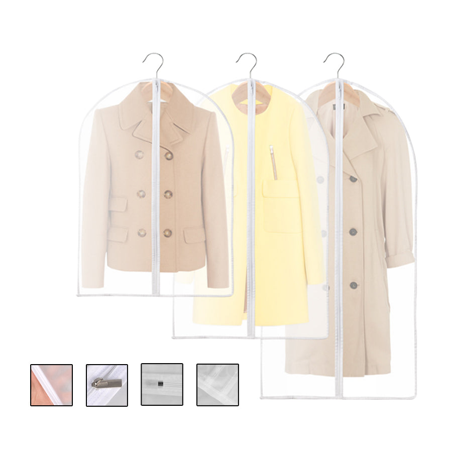 V462-H-07-01-143931-00 6Pcs Suit Dress Clothing Dust Cover Bag Jacket Wardrobe Storage Coat Protector (2M+2L+2XL) - Image 1