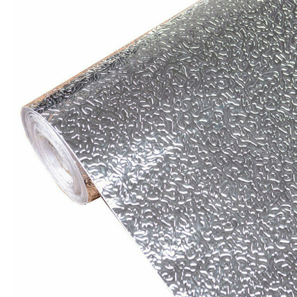V462-H-12-02-115074-00 Aluminum Foil Sticker Self Adhesive Oil-proof Waterproof Kitchen Cabinet Wall(40*500cm) - Image 1