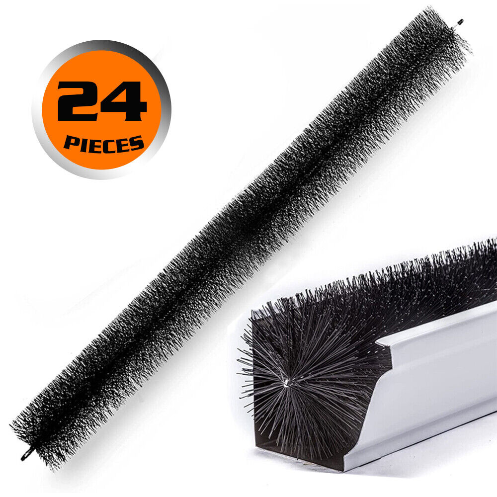 V465-219100X2-149161-00 98x10cm 24Pc Gutter Brush Roof Leaf Guard Heavy Duty Twigs Filter Home Garden - Image 1