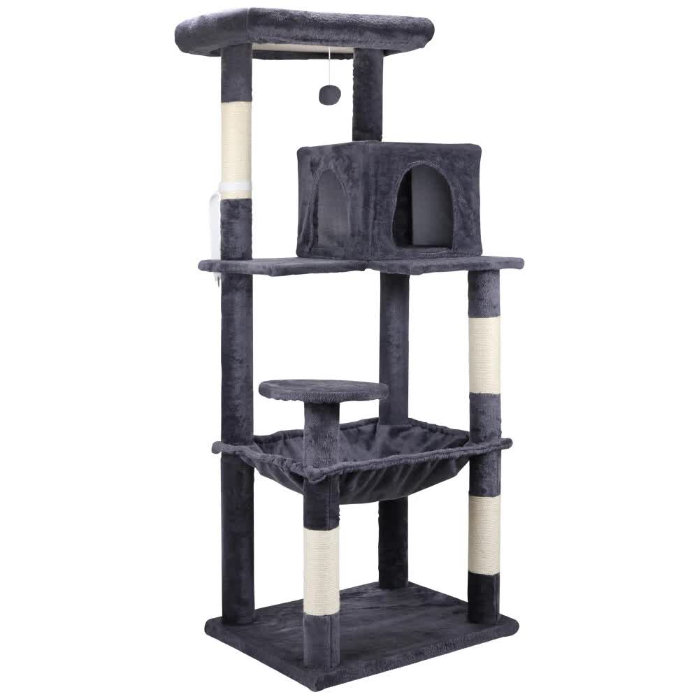 V465-51026-202505231025-00 VaKa 143cm Cat Tree Scratching Post Scratcher Tower Condo House Furniture Wood - Image 1