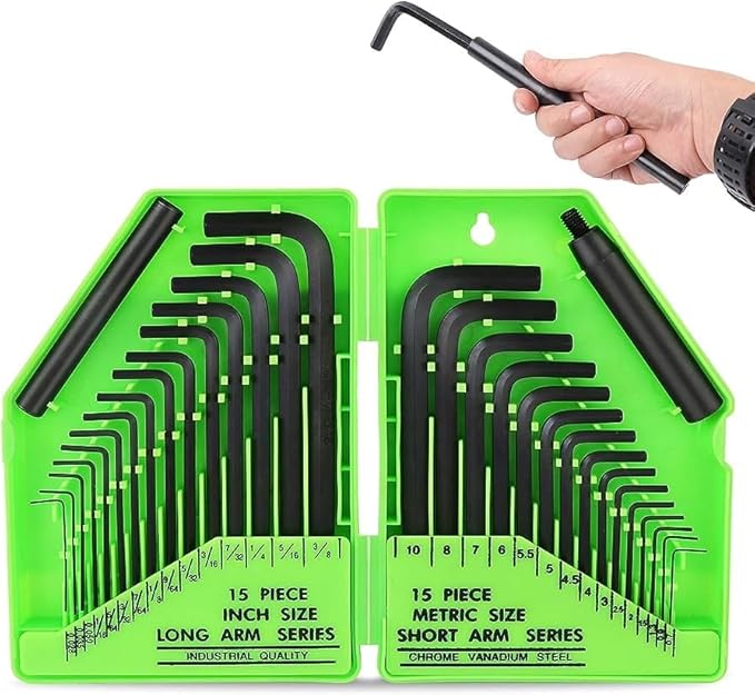 V465-66014-S-197105-00 SWANLAKE 32PCS Hex Key Set, Allen Wrench Set Inch/Metric MM(0.7mm-10mm) SAE(0.028"-3/8) - Image 1