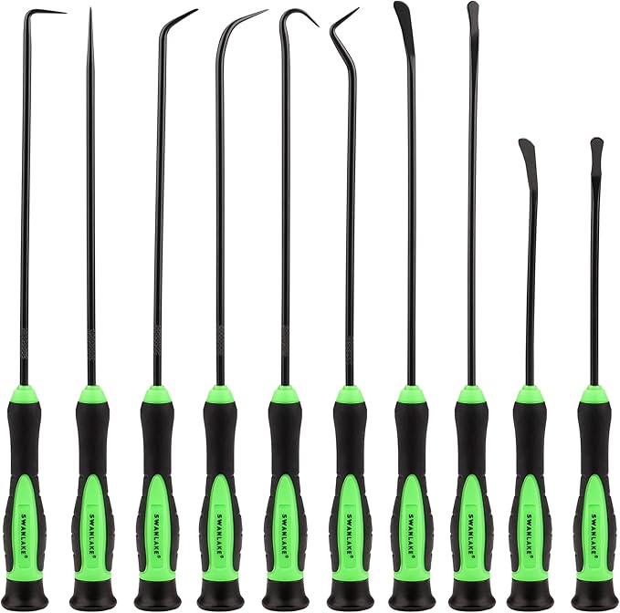 V465-66119-197106-00 SWANLAKE 10-Piece Pick and Hook Set, Pick Tool Set for Car Auto Oil Seal/O-Ring Seal Gasket Pick Mini Hooks Puller Remover - Image 1