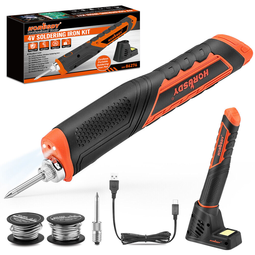 V465-86276-186138-00 HORUSDY 8W 4V Max Cordless Soldering Iron Rechargeable with Lithium-Ion Battery - Image 1