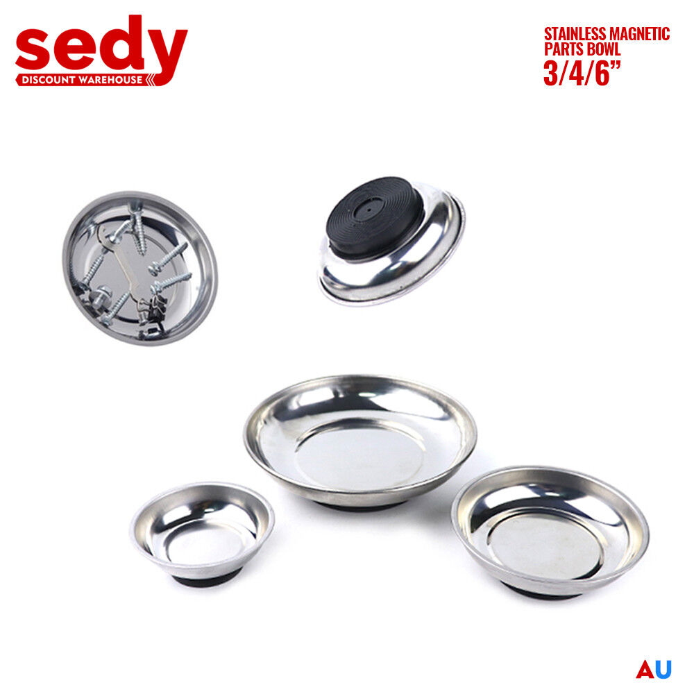 V465-97814-189447-00 5pcs 4-1/4 inch Magnetic Tray Stainless Steel Bowl Screws Nuts Bolts Collector Holder - Image 1