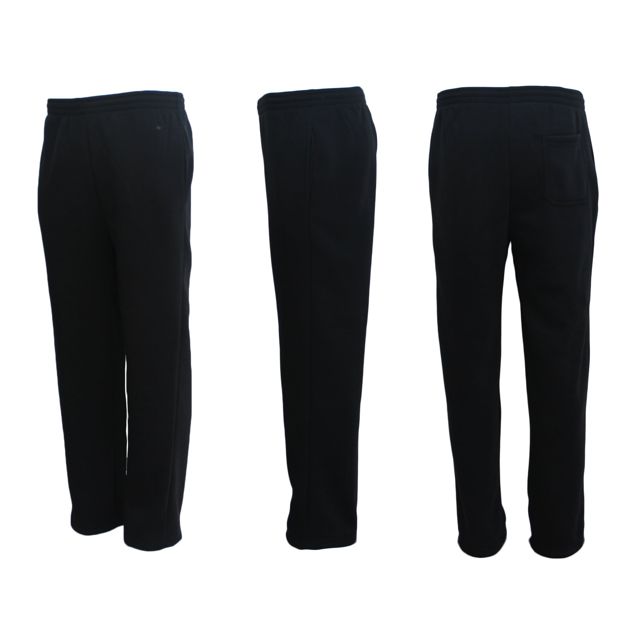 V474-214105-103778-00 New Adult Mens Unisex Track Suit Fleece Lined Pants Sport Gym Work Casual Winter, Black, M - Image 1