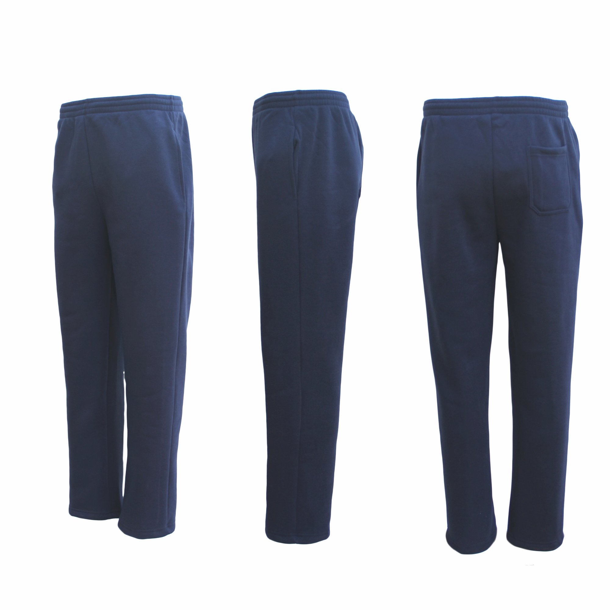 V474-214115-103784-00 New Adult Mens Unisex Track Suit Fleece Lined Pants Sport Gym Work Casual Winter, Navy, M - Image 1