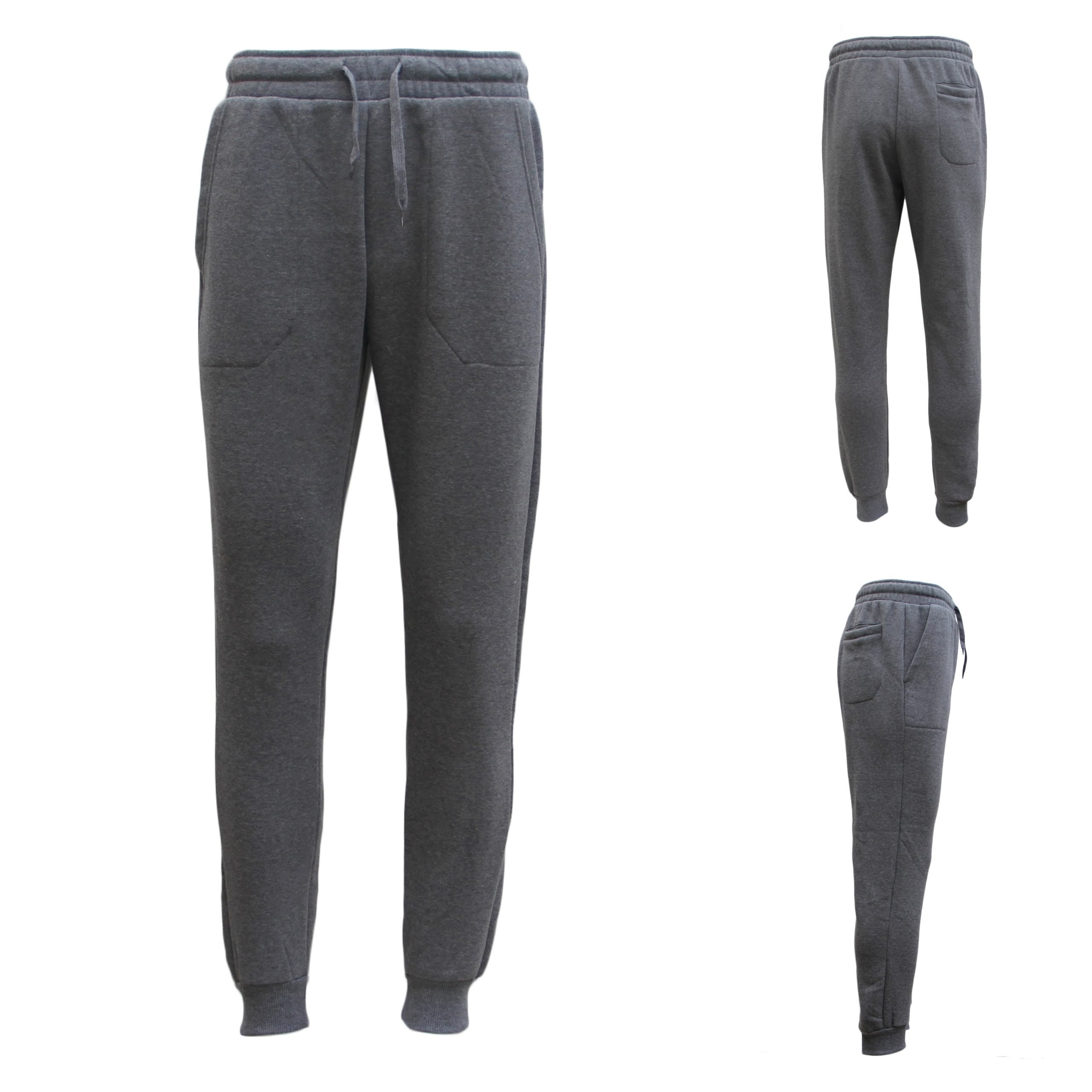 V474-218585-103937-00 Mens Unisex Fleece Lined Sweat Track Pants Suit Casual Trackies Slim Cuff XS-6XL, Dark Grey, 3XL - Image 1